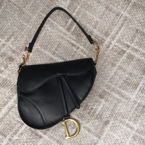 Dior black saddle bag